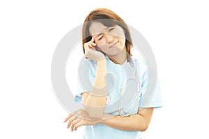 Nurse having a headache