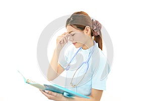 Nurse having a headache