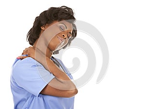 Nurse having a neck pain