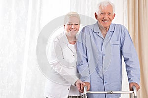 Nurse helping patient