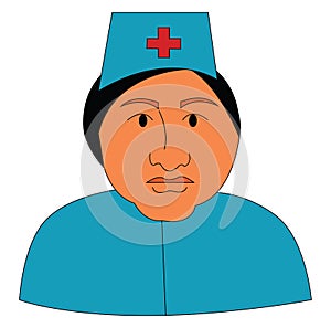 A nurse at the hospital dressed in her uniform/Nurse uniform dress worn by a nurse vector or color illustration