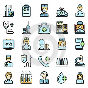 Nurse icons set vector flat