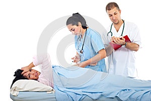 Nurse inject hurting patient woman