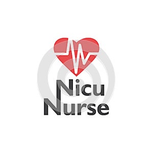 Nurse lettering quote typography. Nicu nurse photo