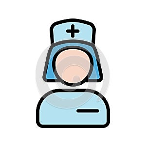 nurse lineal color vector icon isolated