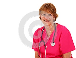 Nurse Listening to Music