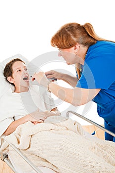 Nurse Looks in Childs Throat