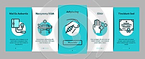 Nurse Medical Aid Onboarding Elements Icons Set Vector