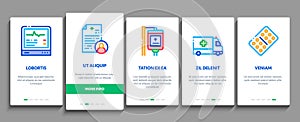 Nurse Medical Aid Onboarding Elements Icons Set Vector