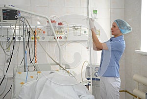 Nurse in medical laboratory