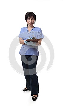 Nurse with medical records