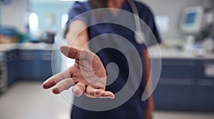 The Nurse Offering Hand.AI generated image