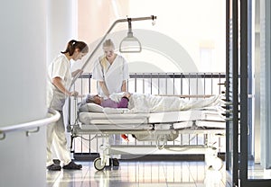 Nurse patient corridor bed