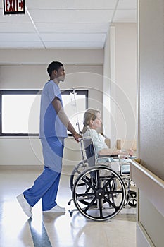 Nurse with patient in wheelchair