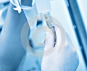 Nurse performs the daily work