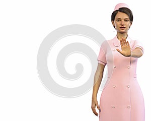 Nurse. The person in the image is computer generated by 3D rendering. No model release is needed as the person is