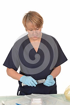 Nurse preparing an injection