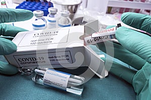 Nurse preparing with medical treatment with Dexamethasone vial in the hospital