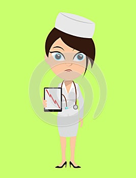 Nurse - Presenting Loss Graph on Tablet