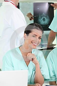 Nurse in a radiology unit