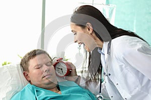 Nurse screaming awaking to patient