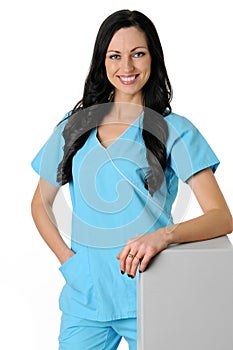 Nurse in scrubs photo