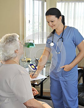 Nurse with senior patient