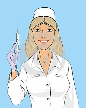 Nurse with a seringe