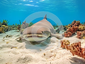 Nurse shark in caribbean sea