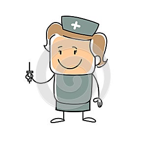 Nurse stick figure vector illustration