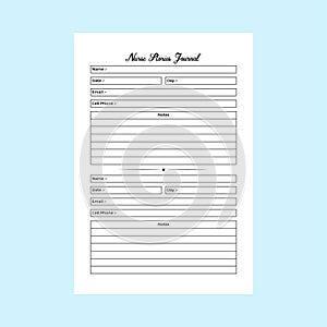 Nurse daily stories KDP interior logbook. Nurse medical information and register tracker notebook template. KDP interior journal.