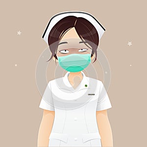 Nurse suffer from sleep deprivation photo