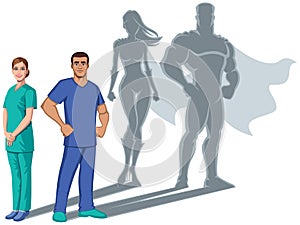 Nurse Superheroes Shadow