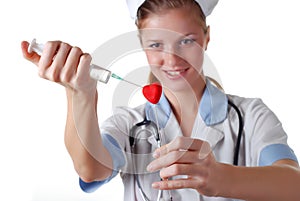 Nurse with syringe