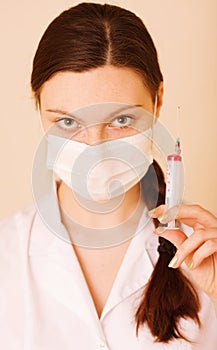 Nurse with syringe