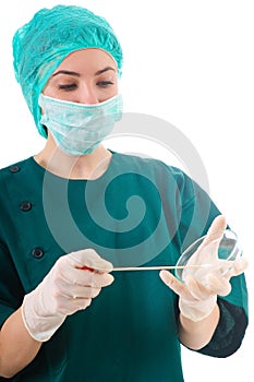 Nurse taking bio samples