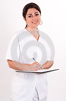 Nurse taking notes