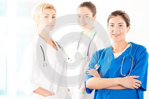 Nurse and two young doctors