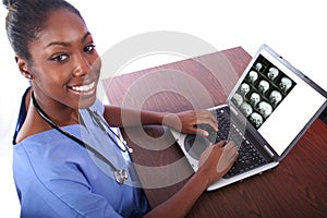 Nurse Using Computer