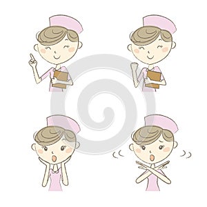 Nurse with various expression and poses