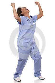 Nurse very excited