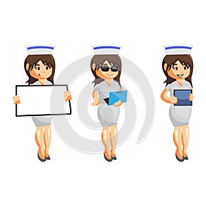 Nurse Woman hospital character clothes healthcare mascot Set