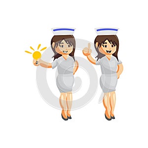 Nurse Woman hospital character clothes healthcare mascot Set