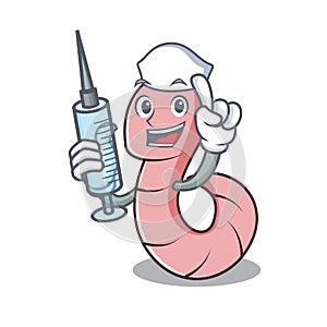 Nurse worm character cartoon style