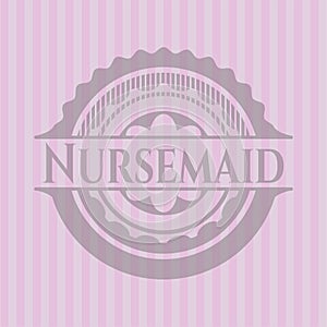 Nursemaid retro pink emblem. Conceptual design