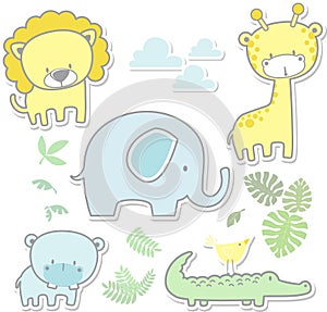 Nursery art cute baby animals