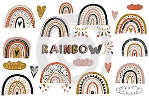 Nursery Cute Boho Rainbow Elements photo