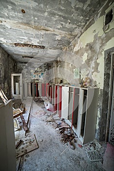 Nursery school in abandoned Pripyat city in Chernobyl Exclusion Zone, Ukraine