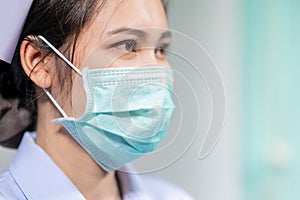 Nurses wear masks to protect against coronavirus covid19 photo