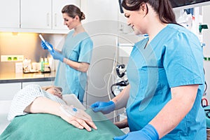 Nurses working in preparation of surgery